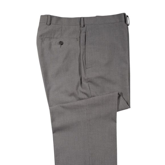 Ralph Lauren Mens Dress Pants Gray Check Poly Rayon Straight Flat Front 34x30 - Picture 6 of 7